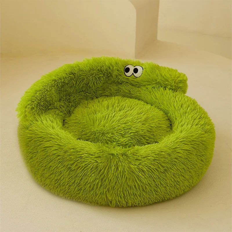 PawNest Plush Donut Cat Bed – Anti-Slip, Ultra Soft & Warm Sleeping Nest for Cats & Small Dogs
