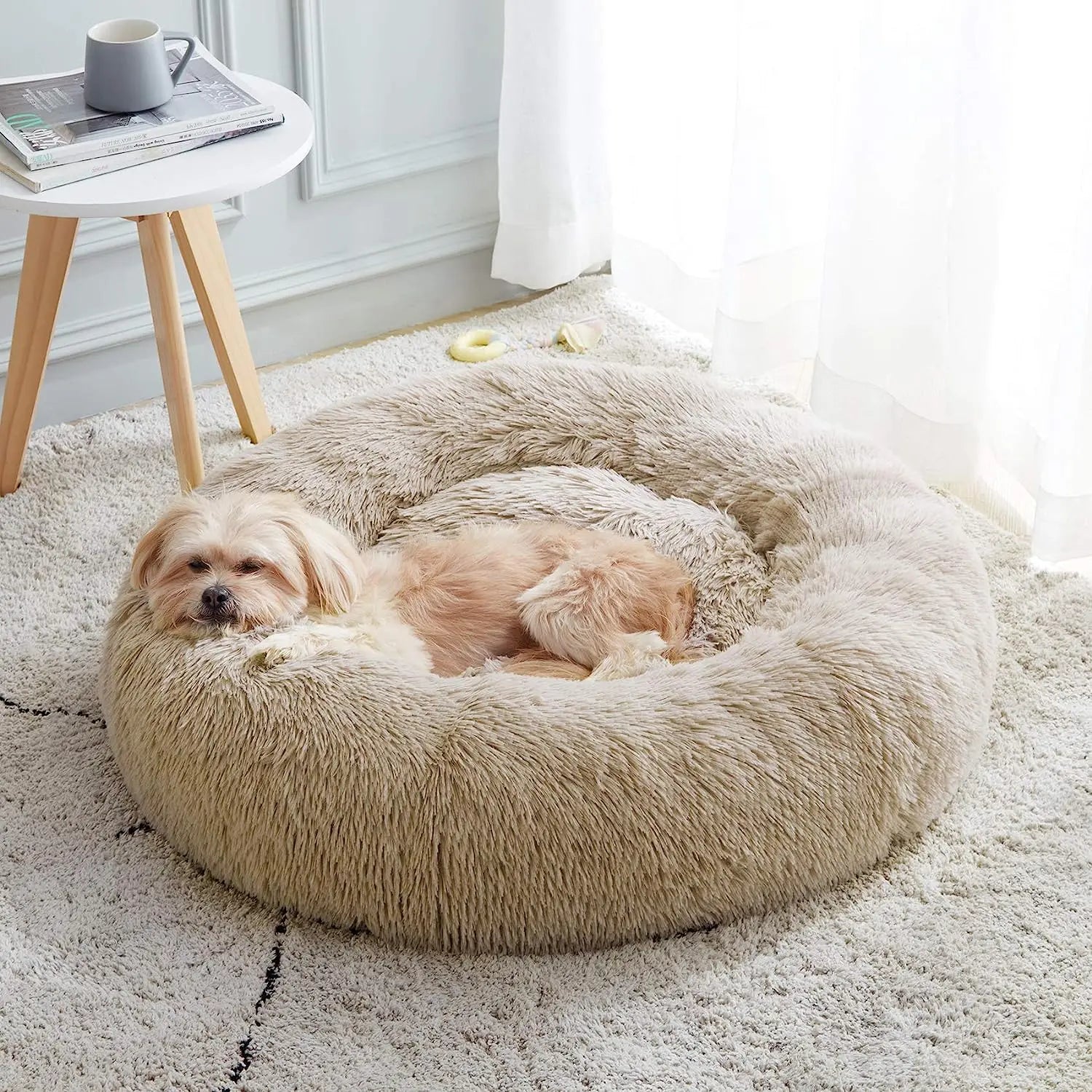 PawNest Plush Donut Cat Bed – Anti-Slip, Ultra Soft & Warm Sleeping Nest for Cats & Small Dogs